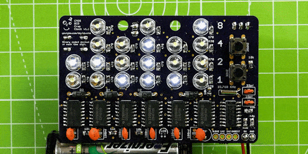 This is an animated GIF of the Binary Clock Running